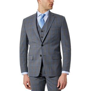 Lauren Ralph Lauren Mens Classic-Fit Wool Plaid Suit Jacket 48 Regular Grey  NWT